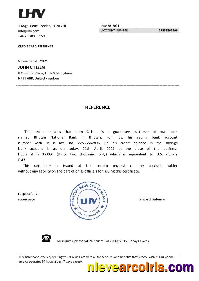 United Kingdom LHV balance reference